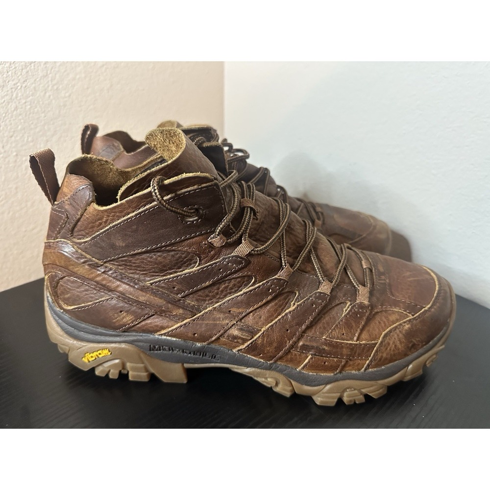 SIZE 13 - MERRELL MOAB 2 DECON SLAM LUNA MID AMBER ALE LEATHER BOOT MEN'S